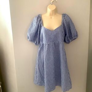 Old Navy blue and white gingham dress